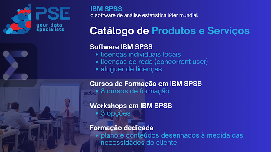 Workshop IBM SPSS catalogo produtos e servicos